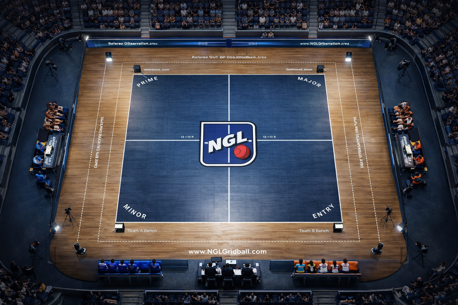 Top-down view of a Gridball court