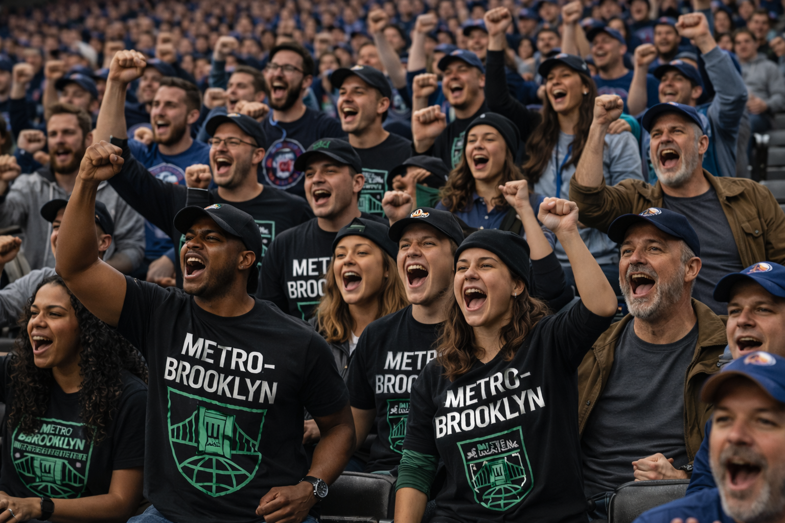 Metro-Brooklyn fans cheering in the stands