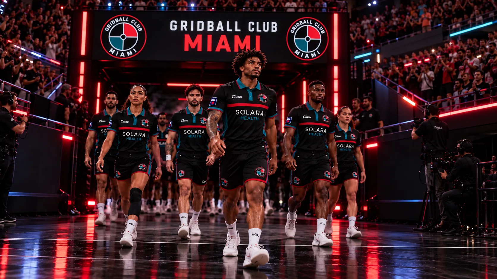 Concept rendering of Miami club players entering the arena