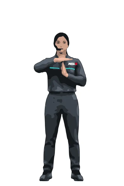 Illustration of an Officiator forming a T with both hands